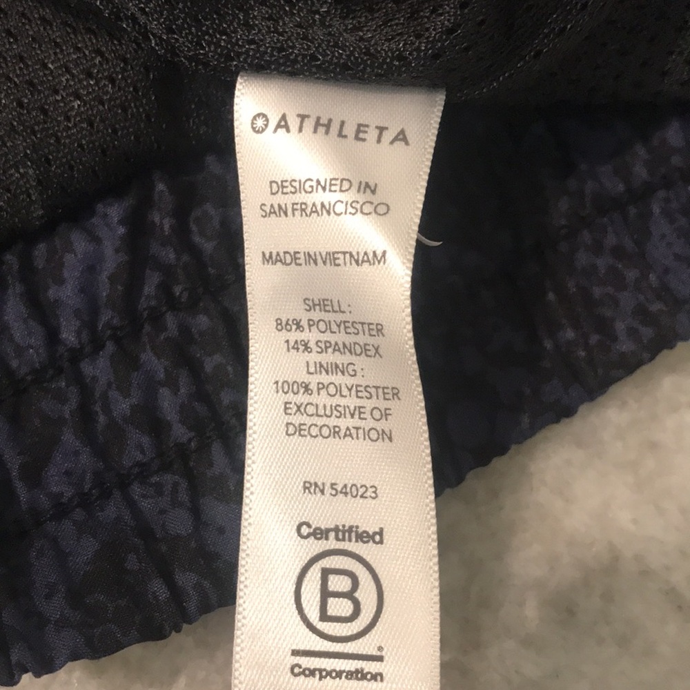 Athleta Jacket Womens‎ Large Blue Black Full Zip Brooklyn Track Bomber Running - Picture 6 of 9